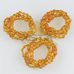 Amber teething bracelet olive light cognac polished